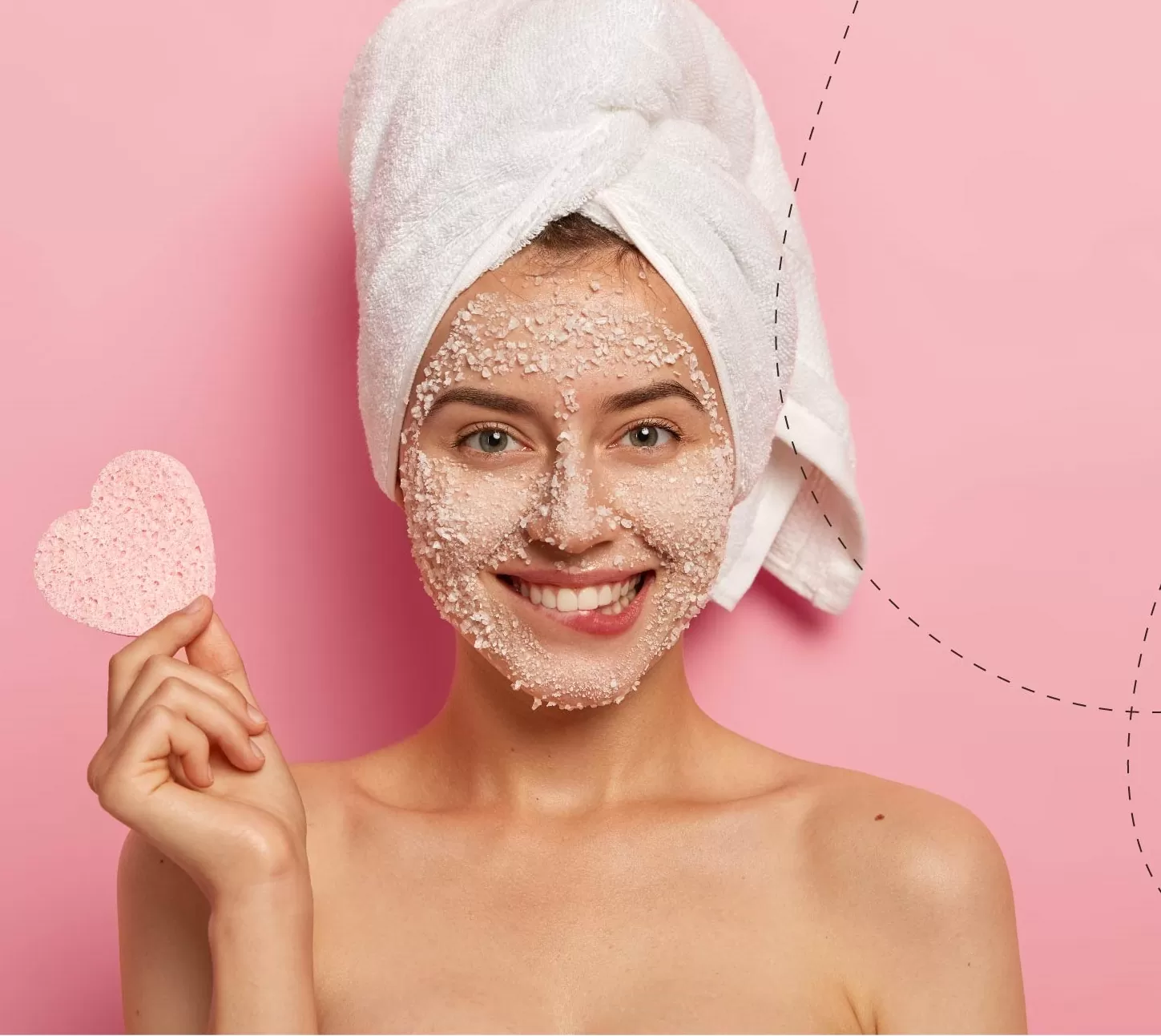 Woman having facial